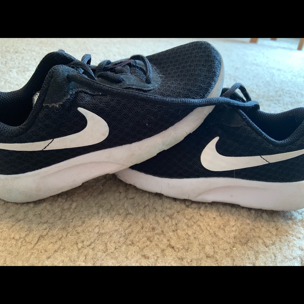 Nike toddler sneakers. Black and white.